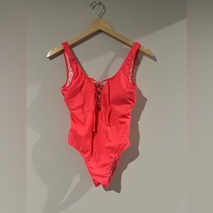 PINK Orange/Pink One Piece Bathing Suit - Size XS